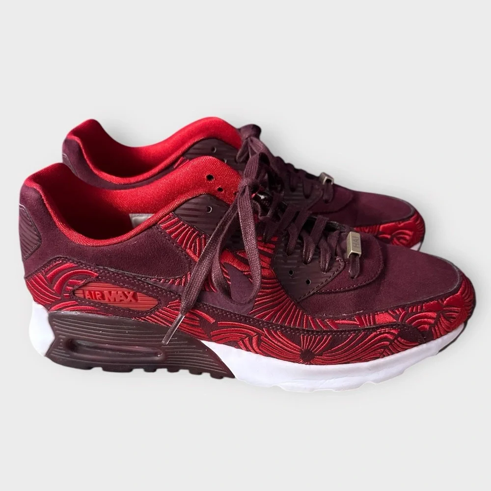 Women’s Red Patterned Athletic Sneakers